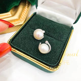 925 Silver Earrings Settings for Pearls Agate Crystal Jade