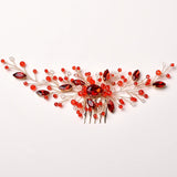 Green Crystal Beads Hair Combs Vine Wedding Accessories
