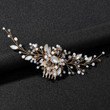 Green Crystal Beads Hair Combs Vine Wedding Accessories