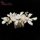 Rhinestone Bridal Hair Comb Flower Bride Headpiece