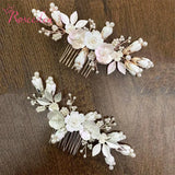 Rhinestone Bridal Hair Comb Flower Bride Headpiece