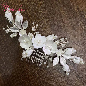 Rhinestone Bridal Hair Comb Flower Bride Headpiece