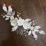 Rhinestone Bridal Hair Comb Flower Bride Headpiece