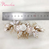 Rhinestone Bridal Hair Comb Flower Bride Headpiece