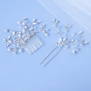 Bridal Hair Clips Wedding Crystal Pearls Hair Combs Accessories