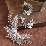 Bridal Rhinestone Flower Hair Comb Clip Wedding Headband