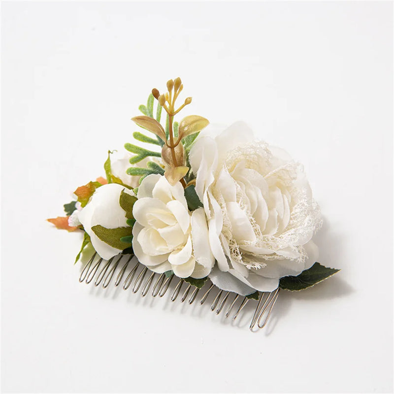Bohemia Floral Wedding Hair Comb Greenery Hairpin