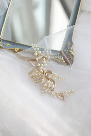 Pearl Crystal Hair Combs Pins Women Headpieces for Brides