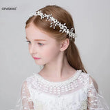 Bridal Hairband Tiaras Pearl Crystal Headband Hair Hoop With Ribbon Jewelry