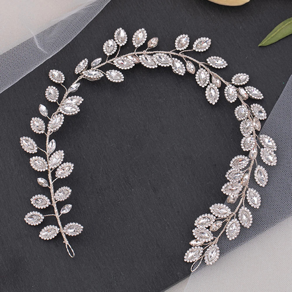 Silver Crystal Bridal Hairband Tiara Wedding Hair Accessory