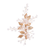 Pearl Leaf Rhinestone Wedding Hairpin