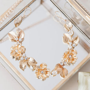 Bridal Headband Soft Chain Alloy Hairbands Leaf Shape Headwear