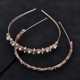Pearl Rhinestone Bridal Headband with 2 Hair Clips
