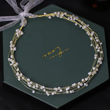 Pearl Headband Hand-woven Headdress Bridal Wedding Accessories