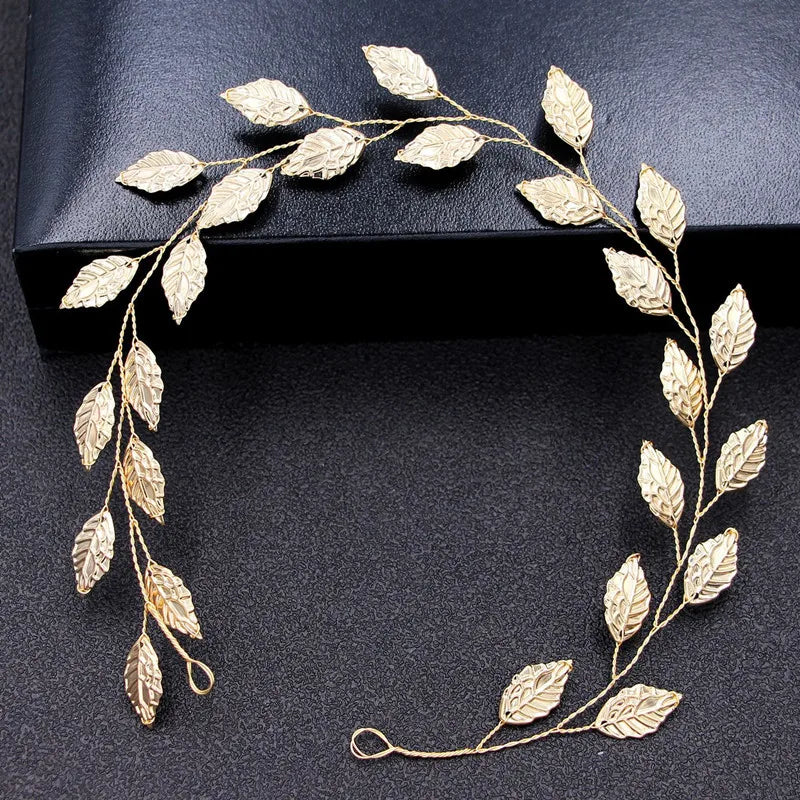 Bridal Headband Pearl Leaf Hairbands Tiara Wedding Hair Accessories