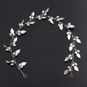 Bridal Headband Pearl Leaf Hairbands Tiara Wedding Hair Accessories