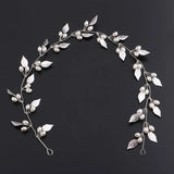 Bridal Headband Pearl Leaf Hairbands Tiara Wedding Hair Accessories