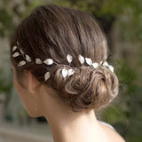 Bridal Headband Pearl Leaf Hairbands Tiara Wedding Hair Accessories