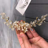 Bridal Headband Wedding Hair Accessories Rhinestone Pearl Tiara