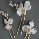 Bridal Ceramic Flower Hairpin Beaded Tiara