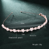 Acrylic Flower Headband Pearl Wedding Crown Women's HairBand