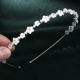 Acrylic Flower Headband Pearl Wedding Crown Women's HairBand