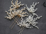 Bridal Jewelry Pearls Beaded Hairpins Headpieces Silver Hair Pins Clips