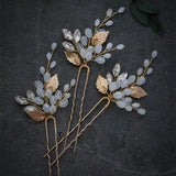 Bridal Jewelry Pearls Beaded Hairpins Headpieces Silver Hair Pins Clips