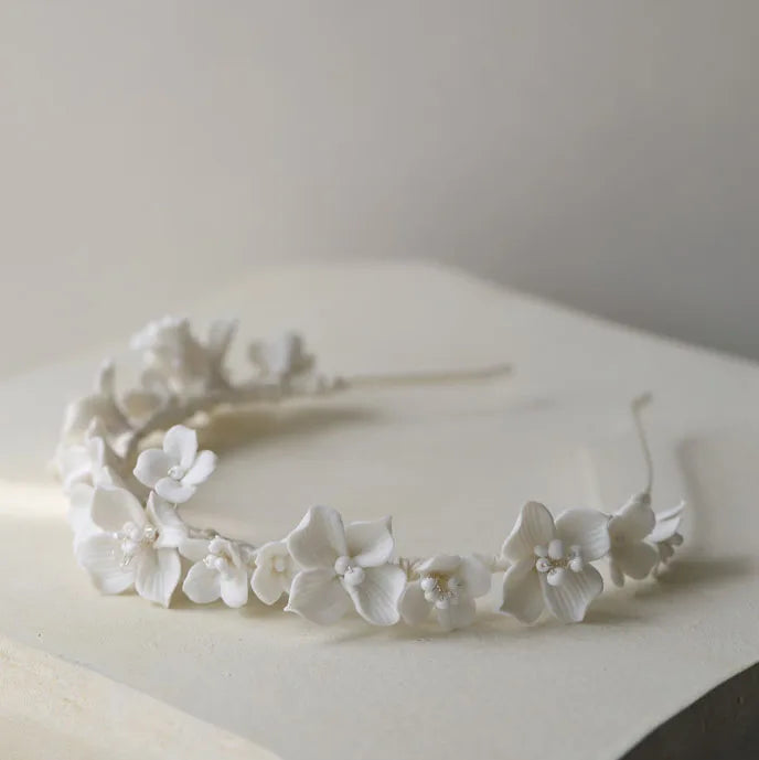 Porcelain Flower Headband Vintage Hair Combs Hairpins For Brides