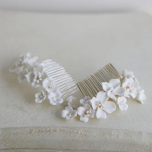 Porcelain Flower Headband Vintage Hair Combs Hairpins For Brides