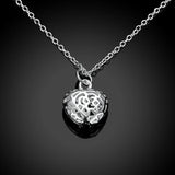 Heart Pendant Necklace Earring Set 925 Silver Bridal Wedding Jewelry