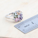 925 Silver Flower Zircon Bridal Jewelry Set Wedding Necklace Earrings Bracelet