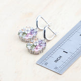 925 Silver Flower Zircon Bridal Jewelry Set Wedding Necklace Earrings Bracelet