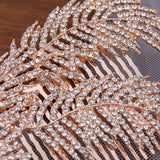 Bridal Leaves Hair Comb Rhinestone Hair Clip Prom Headpiece