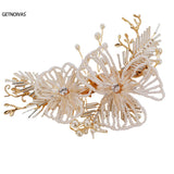 Bridal Pearl Flower Hair Clip Floral Style Barrette Bride Hair Jewelry