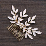 Bridal Pearl Hair Comb Rhinestone Flower Wedding Hair Comb