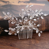 Bridal Pearl Hair Comb Rhinestone Flower Wedding Hair Comb