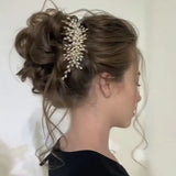 Bridal Pearl Hairpin Women Hair Comb Wedding Jewelry