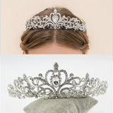 Bridal Princess Crystal Tiara Crown Veil Hair Pins