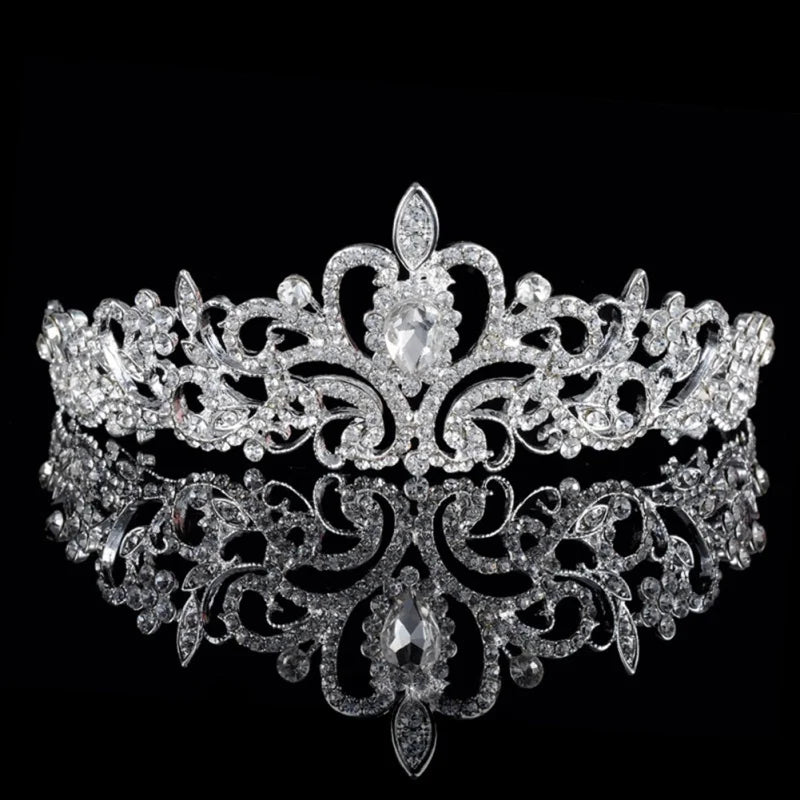 Bridal Princess Crystal Tiara Crown Veil Hair Pins