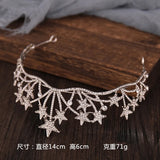 Bridal Stars Crown Rhinestone Headband Hair Clips