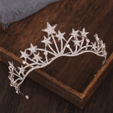 Bridal Stars Crown Rhinestone Headband Hair Clips