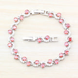 Bridal Wedding Accessories Garnet 925 Mark Bracelet Bangle