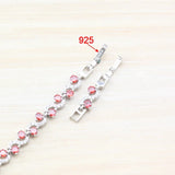 Bridal Wedding Accessories Garnet 925 Mark Bracelet Bangle