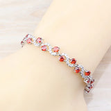 Bridal Wedding Accessories Garnet 925 Mark Bracelet Bangle