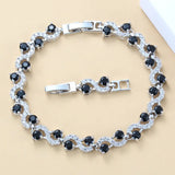 Bridal Wedding Accessories Garnet 925 Mark Bracelet Bangle