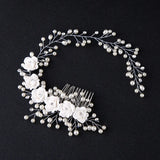 Bridal Crystal Bride Headband Hair Comb Pearl Beads Decoration