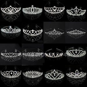 Crystal Rhinestone Crown Heart Pageant Tiara for Women