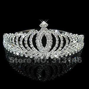 Crystal Rhinestone Crown Heart Pageant Tiara for Women