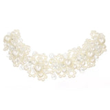 Bridal Wedding Crystal Pearl Flower Headband Hair Comb for Women